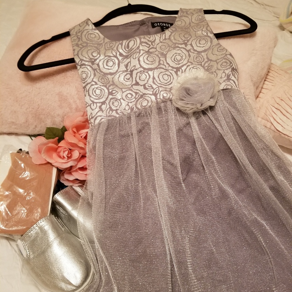 Children's dress, tights, shoes
